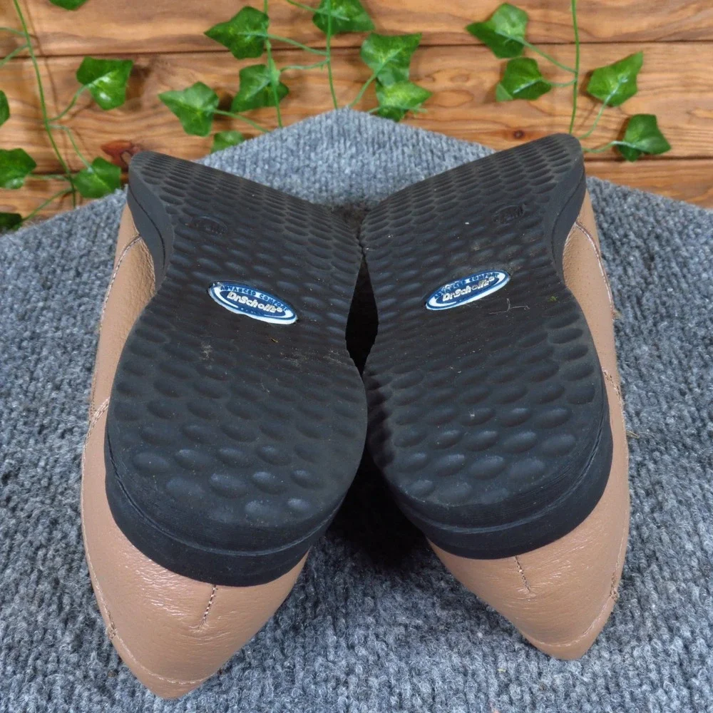 Dr. Scholl's Casual Women Shoe Size 7.5 Walking‎ Comfort Tan Pebbled Leather